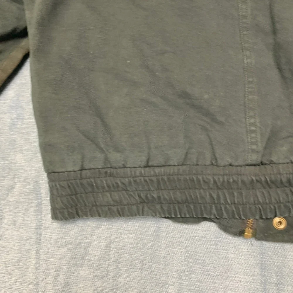 Vintage Backwoods Bomber Jacket Boys Medium Olive Green Outdoor Full Zip Snap